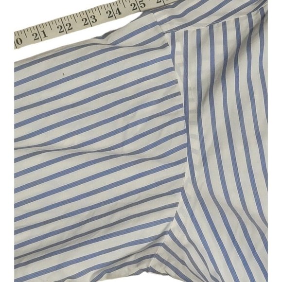 Donald Trump Signature Collection Striped Dress Shirt French Cuffs White Blue - Picture 8 of 10